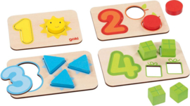 Houten Cijfer, Vormen en Kleuren Puzzel |  18 dlg.
