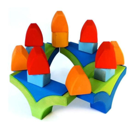 Houten Bloem Constructie Set | Bauspiel 0148 | 23 dlg.