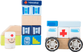 Houten Ambulance Bouwset | Small Foot | 23 dlg.