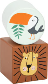 Houten Safari Bouwblokken met geluid | Small Foot | 12 dlg.