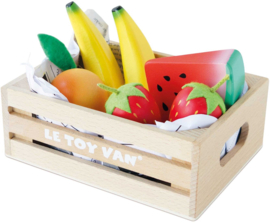 Houten Fruit in Krat | 7 dlg.