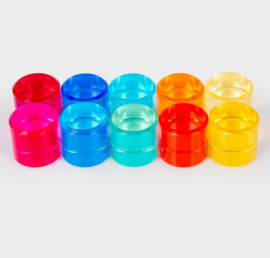 Transparante Gekleurde Cilinders |  10 dlg.