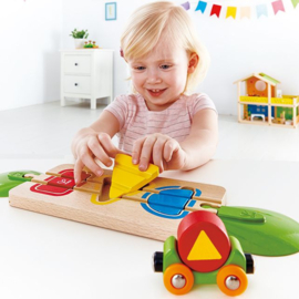 Houten Kleur- en Vormen Sorteer Spoorweg Set | Hape  | 7 dlg.