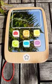 Grote Houten Smartphone met spiegel