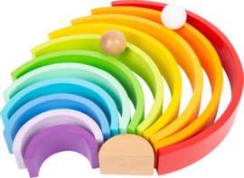 XXL Houten bouwblokken regenboog incl. ballen | Small Food | 14 dlg.