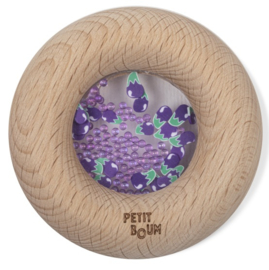 Houten Donut Aubergine Bijtring / Rammelaar