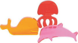 Kristalheldere Acryl Zeedieren  |  6 dlg.