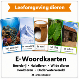 E-woordkaarten Leefomgeving dieren (0-4 jaar) – ook in woordkaarten voordeelpakket