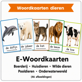 E-woordkaarten dieren (0-4 jaar) – ook in woordkaarten voordeelpakket
