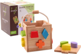 Houten Puzzelkist Vormenstoof | Jouéco | 12 dlg. 