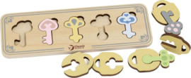 Houten Kasteelsleutels en Sloten Match Spel | 11 dlg.