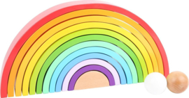 XXL Houten bouwblokken regenboog incl. ballen | Small Food | 14 dlg.