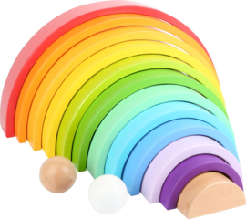 XXL Houten bouwblokken regenboog incl. ballen | Small Food | 14 dlg.