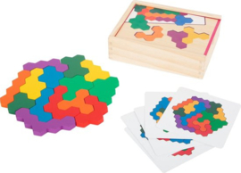 6 Hoekige Houten Vormenpuzzel | 19 dlg.