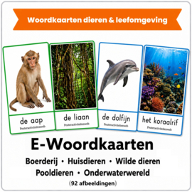 E-Voordeelpakket woordkaarten dieren &  leefomgeving (0-4 jaar)