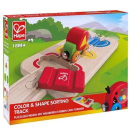 Houten Kleur- en Vormen Sorteer Spoorweg Set | Hape  | 7 dlg.