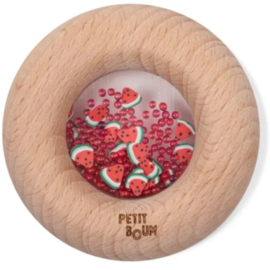 Houten Donut Watermeloen Bijtring / Rammelaar