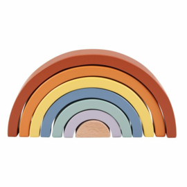 Houten Regenboog blokken Aarde tinten | 7 dlg.