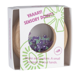 Houten Donut Aubergine Bijtring / Rammelaar