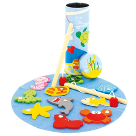 Visjes Vangen Spel incl. koker  | Hape | 14 dlg.