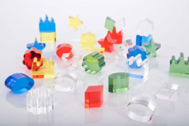 Kristalheldere gekleurde acrylblokken | TickiT  | 30 dlg.