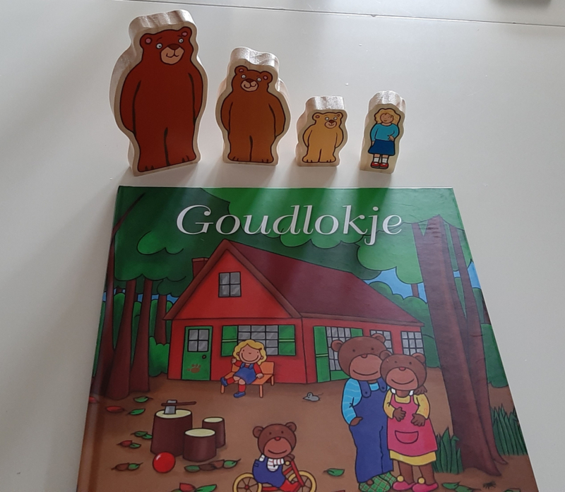 Houten Goudlokje en de 3 beren incl. boek | Yellow door | 4 dlg.