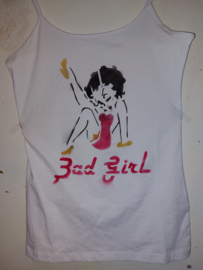 wit Katoenen Tank Top Betty Boop; Bad Girl