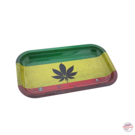 Lille Rasta Leaf rullende bakke 18 cm x 12 cm