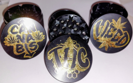 Graffiti Schwarzgold Metall Kräuter Mühle 4p 50 mm