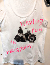 T-shirt med linne i 100 % ekologisk bomull, motorcykel