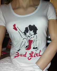 t-shirt med airbrush bild av Bad Girl