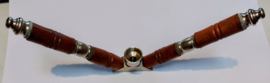 2 Way Pipe Wooden/Metal Smokers Pipe 20cm