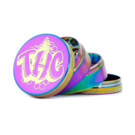 Graffiti Rainbow-Golden Metal Herb Grinder 4p 50mm