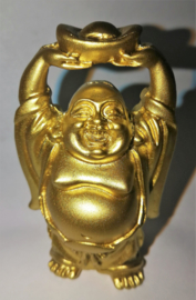 Goud Lachende Geluks Buddha BeeldjeB14