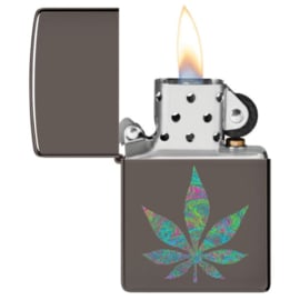 Zippo Lighter - Diseño de cannabis funky