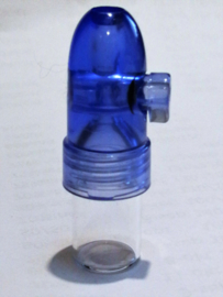 snu25. plastflaska med blått snus lock 5,3 cm