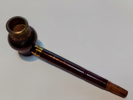 Beautiful Bordeaux Red Small Wooden Smoker Pipe 13cm