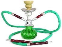 Shisha groen met 2 buizen 27cm