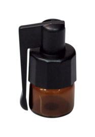 snu18, botella de vidrio mini-marrón con tapa de rosca + cuchara