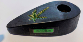 Lille træ Freedom Smoker Pipe 10cm Sort