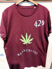 Camiseta 100% Algodón Orgánico 420 hoja de cannabis