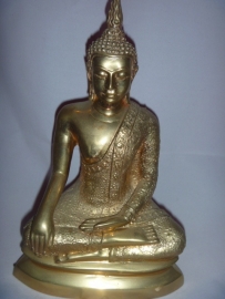 Massivt gyldent Buddha billede 20 cm