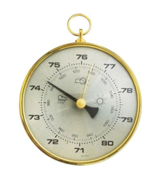 Analoge Gouden aneroïde barometer 10cm