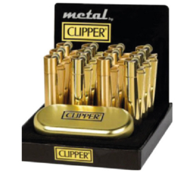 Duża metalowa zapalniczka CLIPPER - gold