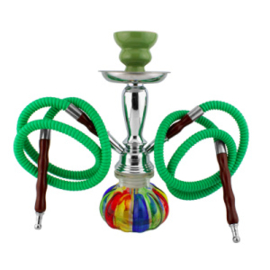 Bondgekleurde Hookah Callas, Shisha 30cm, 2 slangen