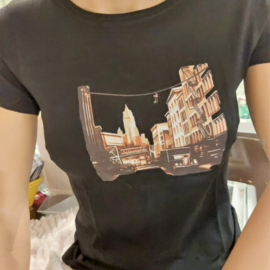 CAMISETA DE ALGODÓN TRUEDAT con imagen de CIUDAD