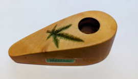 Piccola pipa per fumatore Freedom in legno, 10 cm, gialla