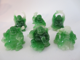 Buddha Set of Jade 6 delar sitter 5 cm