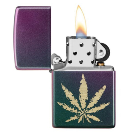 ZIPPO LIGHTER - Cannabis Design Iridescent Engraveded