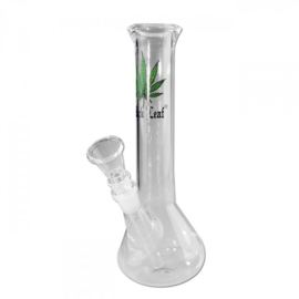 Schwarzblattglas Bong mit Blatt 23 cm